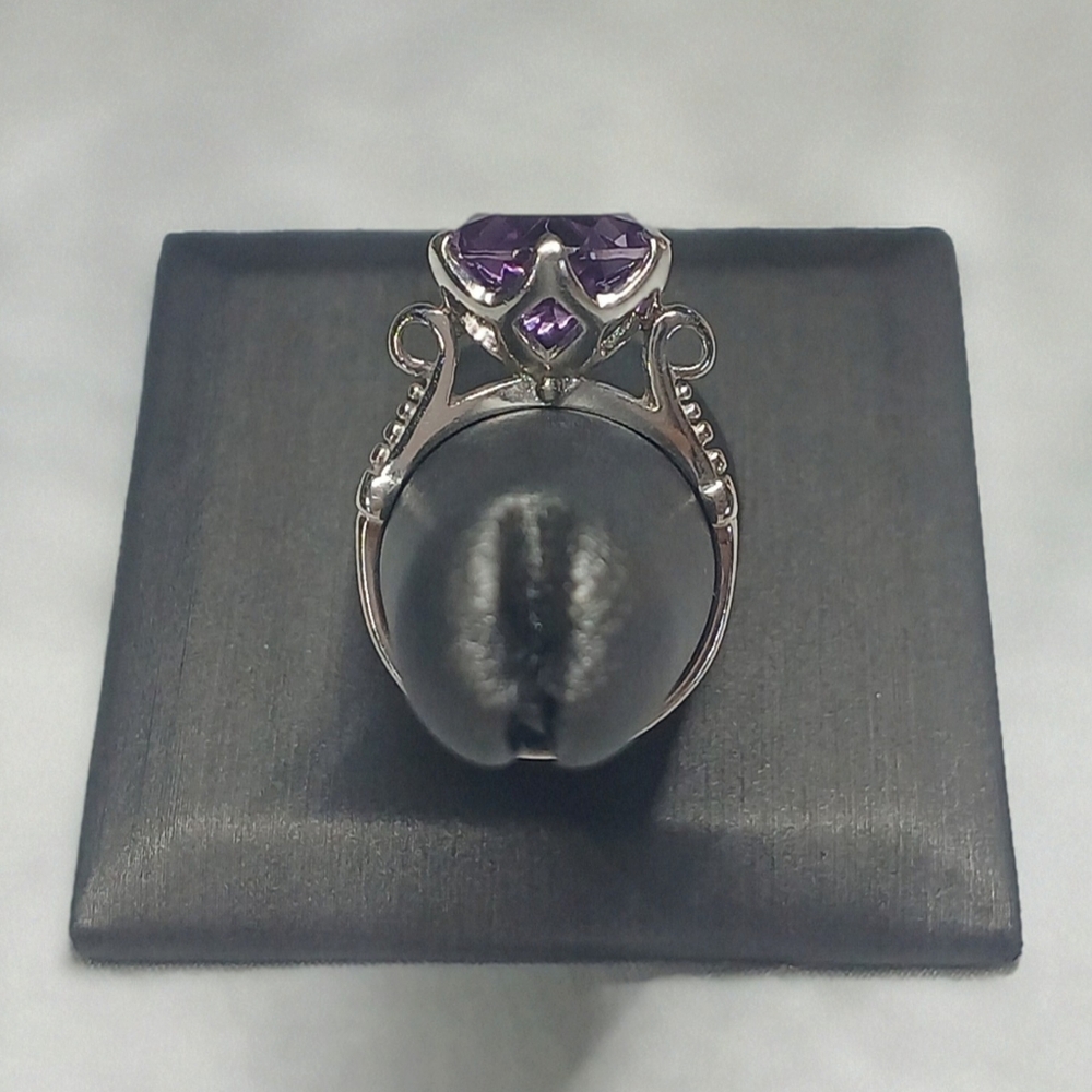 Purple Amethyst 925 Sterling Silver Ring, Size 6.5, 7. - Picture 10 of 10